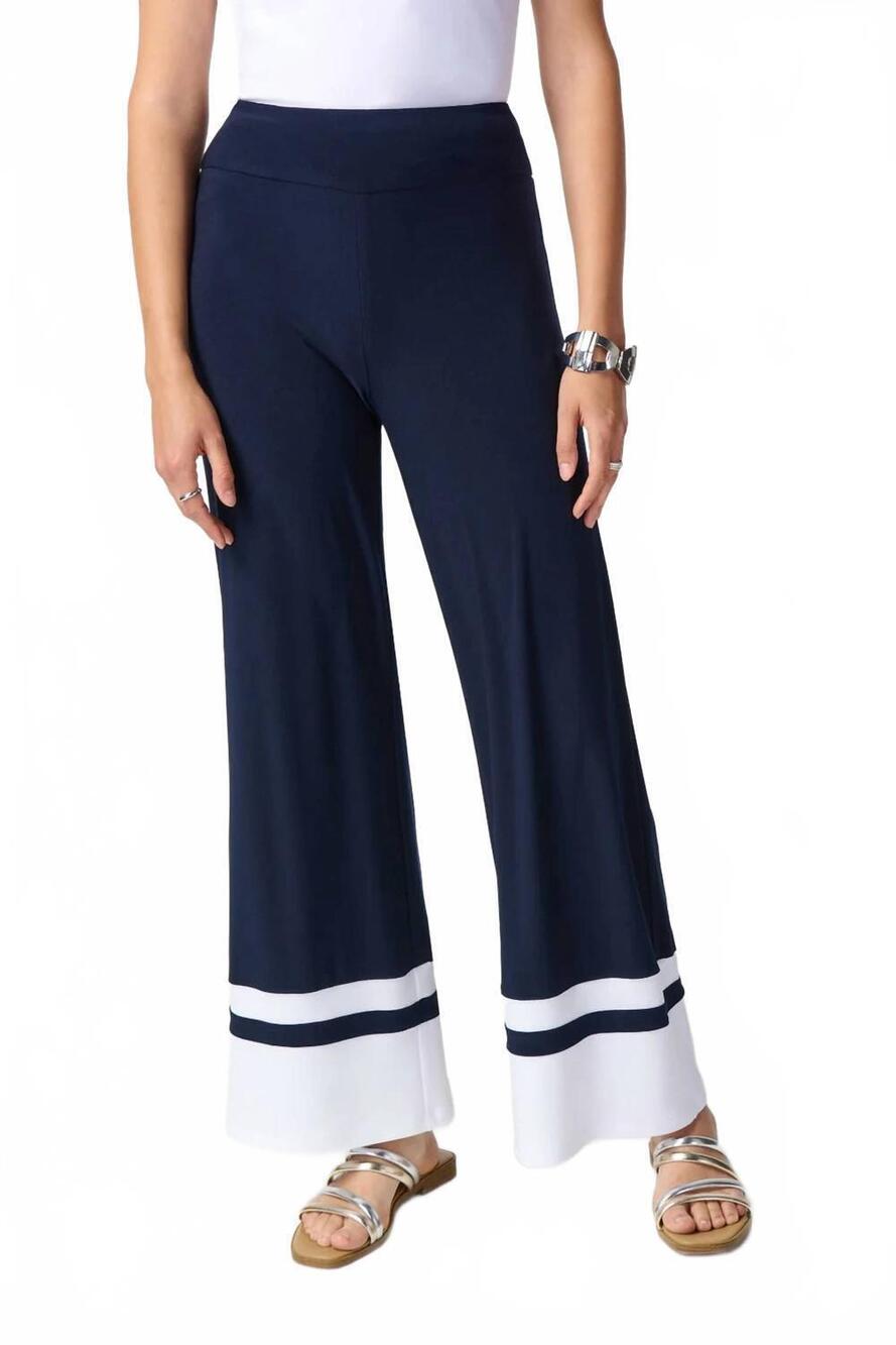 NEW JOSEPH RIBKOFF pull on pant in navy/white